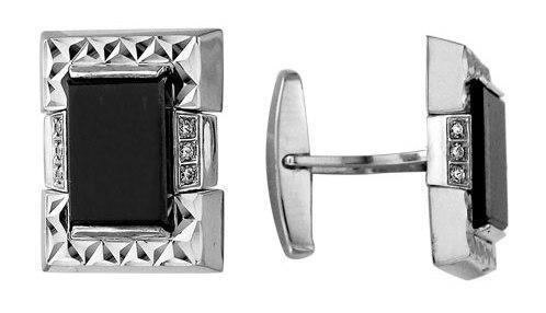 Запонки из серебра 925 пробы 59-0005-s