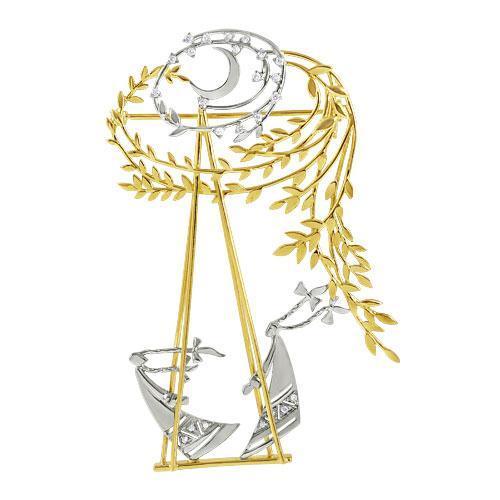 Брошь из золота 585 пробы 14-0004